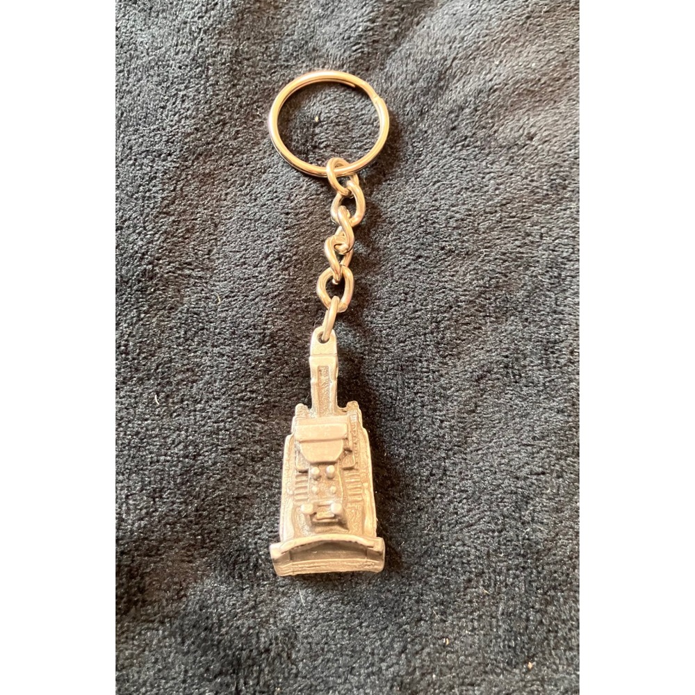 CAT Keychain Silver Tone Caterpillar Bulldozer Diecast Metal